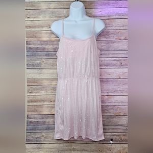 Aeropostale Pink Sequin Spaghetti Strap Dress SZ Large